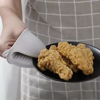 1 Pair Space-saving Cartoon Thickened Cooking Pinch Grips Finger Protector Pot Holders Kitchen Accessories зелёный