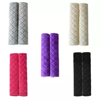 1 пара универсальных ремней безопасности автомобиля, утепленная мягкая защитная накладка на плечи чёрный