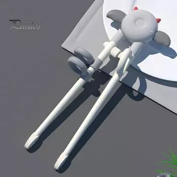 1 Pair Useful Detachable Safe Toddler Chopsticks Cartoon Style Learning Chopsticks Baby Accessories розовый