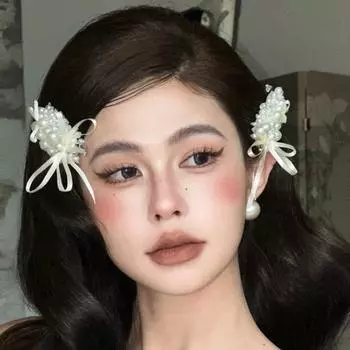 1 Pair White Bride Hairpin Stylish Wedding Headdress Bridal Hair Clip Wedding Accessories Style 1