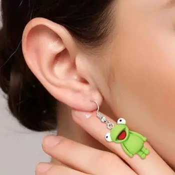 1 пара женских сережек-крючков в форме лягушки, серьги-подвески, яркий внешний вид, капли Frog