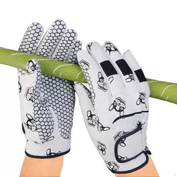 1 Pair Women s Breathable Golf Gloves Flexible Multifunctional Dog Pattern Size S 18