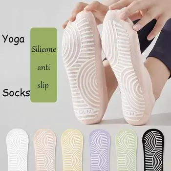 1 Pairs Professional Women Yoga Socks Cotton Anti-slip Ballet Pilates Socks Women Breathable Soft Dance Indoor Sports Boat Sock чёрный