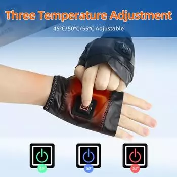 1 Pairs Rechargeable Heating Gloves Hand Warmer 360 Degree Thermal Heated Mittens 3 Levels Winter Warming Gloves long-last Warm