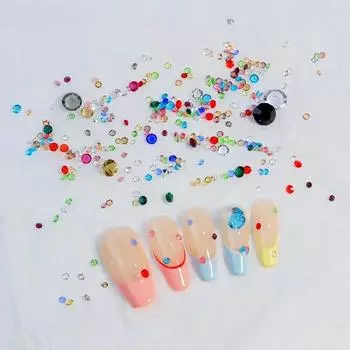 1 пакетик для дизайна ногтей со стразами, блестящие блестящие сверкающие «сделай сам», потрясающий визуальный эффект, красочная заостренная основа, подвеска для ногтей, декор, поставка для маникюрного салона разноцветный