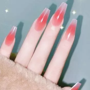 1 пакетик градиентных румян для ногтей ручной работы, натуральных, идеально прилегающих, без следов, накладных ногтей для естественной кривизны A