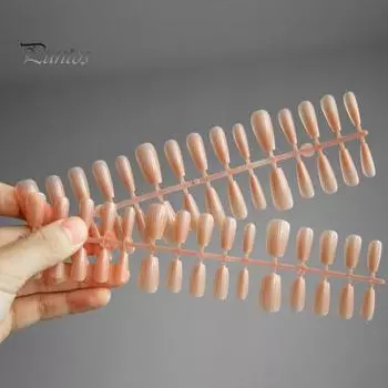 1 пакетик градиентных румян для ногтей ручной работы, натуральных, идеально прилегающих, без следов, накладных ногтей для естественной кривизны D