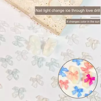 1 пакетик, легко наносимое украшение для ногтей, потрясающий визуальный эффект, стильное украшение в виде сердечка с изменяющимся цветом 10 mm розовый