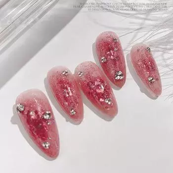 1 пакетик с базой из стразов, блестящая, легкая, трехмерная, заостренная, своими руками, не опадающая, блестящая, искусственная, алмазная B