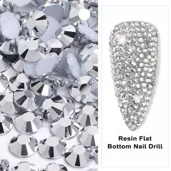 1 пакетик сверкающих смоляных стразов с плоским дном для дизайна ногтей, для чехлов для телефонов своими руками 5mm зелёный