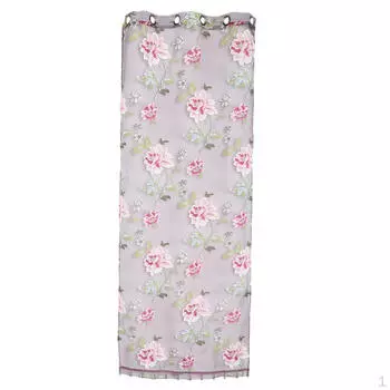 1 панельная тюль вуаль с большим цветком 250x100cm_Wine red With Beads