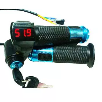 1 пара 12-84 В руля для электронного велосипеда, ручки с цифровым дисплеем, контроль скорости, дроссельная заслонка для электрического велосипеда, скутера, трехколесного велосипеда синий