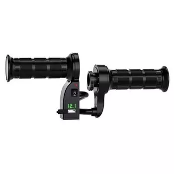 1 пара 12 В мотоциклетных рулей с цифровым дисплеем и электрическим подогревом с переключателем красный