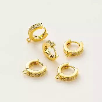 1 пара 14-каратного/18-каратного золота, латунные серьги с инкрустацией цирконом для изготовления ювелирных изделий, принадлежности для женщин, подарки