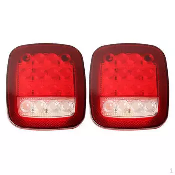 1 пара 16-светодиодных красных фонарей заднего хода с белым тормозом