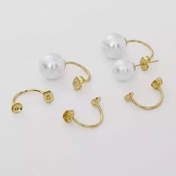 1 пара 19 мм латунных сережек с крючками без бусин для изготовления модных жемчужных сережек 11x19mm 2pcs/bag