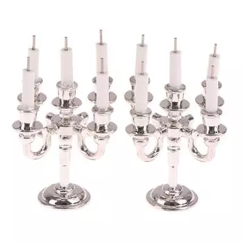 1 пара 1:12 кукольных мини-свечей для стола, подсвечников, рождественских сцен, домашнего украшения золотой