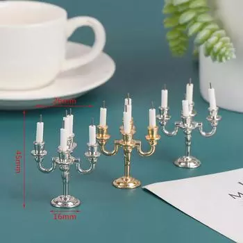 1 пара 1:12 кукольных мини-свечей для стола, подсвечников, рождественских сцен, домашнего украшения