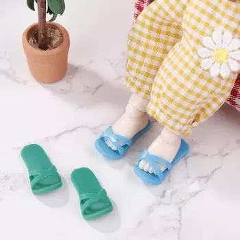 1 пара 1/12 кукольных мини-тапочек для кукольного домика, тапочки для ванной комнаты, украшения для спальни, кукольный домик, украшение для дома для детей, игрушки