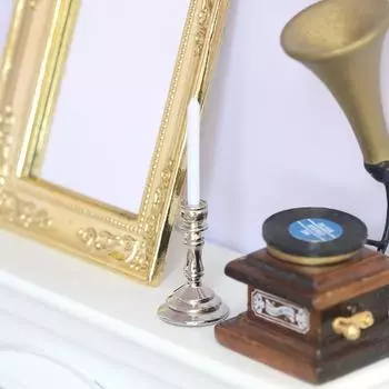 1 пара 1:12 кукольных миниатюрных подсвечников, подсвечников, канделябров, домашнего декора золотой