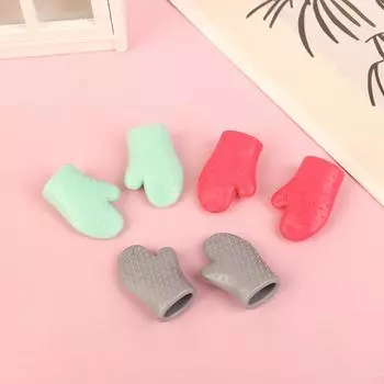 1 пара 1/12 кукольных перчаток для выпечки, модель кукольного домика, миниатюрная кухня, перчатки для готовки, аксессуары для декора кукольного домика one size