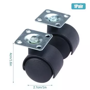 1 пара 1-дюймовых универсальных поворотных колесных роликов для мебели, офисных кресел, роликов с тормозом для аксессуаров для багажа