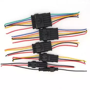 1 пара 1P 2P 3P 4P 5P 6P Way водонепроницаемый электрический автомобильный разъем мужской женский штекер с проводом кабель для автомобиля мотоцикла провода 1pin Black wire