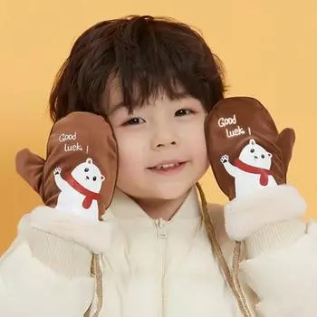 1 пара 2-5 лет Полезные мультяшные узоры Милые детские перчатки Хорошие тактильные детские перчатки для улицы One Size розовый