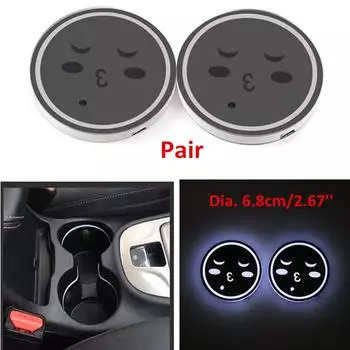 1 пара 2,67 креативных автомобильных подстаканников из АБС-пластика с декоративной RGB-подсветкой, водонепроницаемые