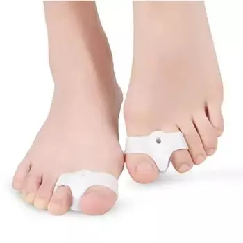 1 пара/2 пары силиконовых разделителей пальцев, корректор, выпрямитель для большого пальца, инструмент для ухода за ногами 2 Pairs белый