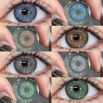1 пара/2 шт. синие контактные линзы цветные контакты для глаз красивые зрачки серые зрачки цветные линзы для глаз годовые зеленые контакты TURIN-BLUE