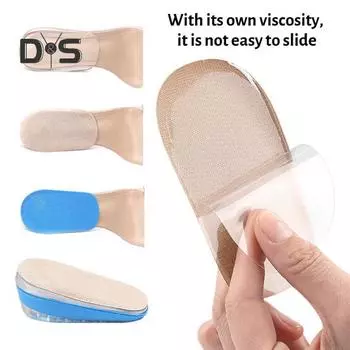 1 пара 3-слойных полуувеличенных стелек, самоклеящихся, регулируемых по высоте, амортизирующих вставок для обуви, поддерживающих свод стопы, ортопедических амортизирующих подушечек для ног S чёрный