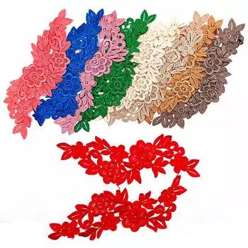 1 пара 3D-цветок, вышитая кружевная аппликация, нашивка для ремонта платья, сплошная нашивка для самостоятельного шитья, отделка, нашивка для одежды, украшение