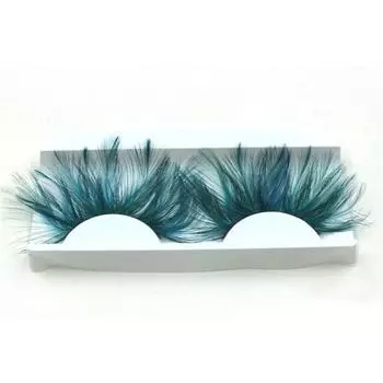 1 пара 3D искусственных перьевых ресниц натурального и плотного зеленого цвета, наращивание накладных ресниц, преувеличенное искусство, вечерний макияж, накладные ресницы для Хэллоуина зелёный