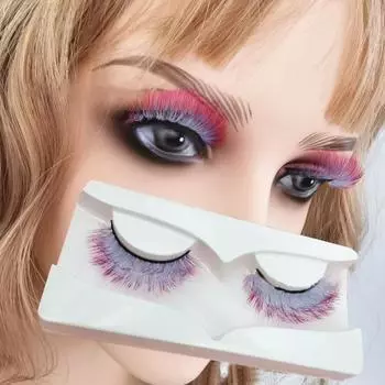 1 пара 3D накладных ресниц, флуоресцентные, удобные в ношении, волокна градиента цвета, красивые накладные ресницы для женщин O