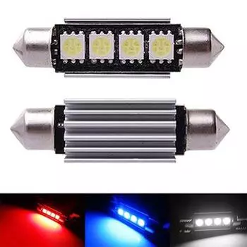 1 пара 41 мм 42 мм светодиодный фестон 5050 4SMD огни ошибок Бесплатные внутренние купольные светильники автомобиля синий