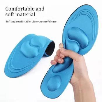 1 пара, 4D массажные стельки для мужчин и женщин, ортопедические подушки из пены с эффектом памяти, обезболивающие губчатые подушечки, спортивная обувь, стелька с плоской аркой YSXX 35-40 абрикосовый