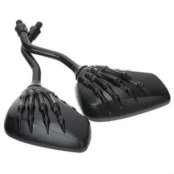 1 пара 8 мм болтов мотоцикл череп скелет рука боковые зеркала заднего вида чёрный