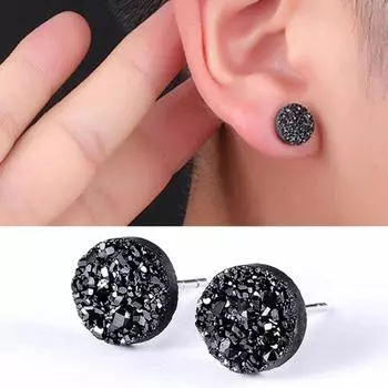 1 пара 8 мм серьги-гвоздики круглые мини-минималистичные модные ювелирные изделия с ослепительными искусственными кристаллами для мужчин коричневый