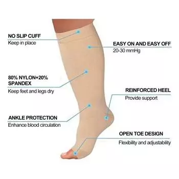 1 пара эффективных унисекс мягких компрессионных носков для пожилых людей, товары для здравоохранения M