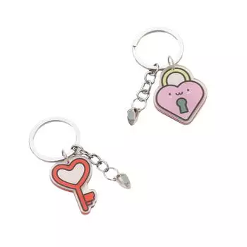 1 пара акриловых брелоков в форме сердца с замком, ручной работы, кулоны для пар, подарок на День святого Валентина для влюбленных