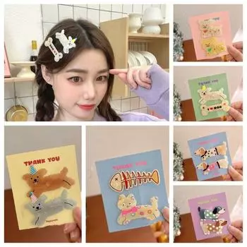 1 пара акриловых мини-заколок для волос с героями мультфильмов, набор заколок для волос в корейском стиле, заколка для волос в виде милой собаки, дети