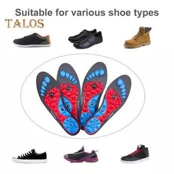 1 пара акупрессурных стелек для мужчин и женщин, ортопедические гелевые комфортные магнитные вставки для обуви с магнитами для стоп, эффективная магнитная технология, свод стопы S