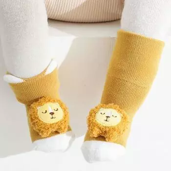 1 пара эластичных более утолщенных детских носков, хлопковые хорошие тканые носки для дома для малышей M серый