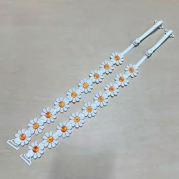1 пара эластичных цветочных бретелей для бюстгальтера, противоскользящие плечевые лямки, лямки с цветком ромашки для бюстгальтера без бретелей Color 6