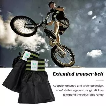 1 пара эластичных ремней для велосипедных ног, светоотражающие ленты для велоспорта на щиколотке, застежка-лента, регулируемые ремни для брюк чёрный