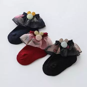 1 пара эластичных удобных детских носков, хлопковые практичные теплые детские носки на зиму S чёрный