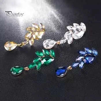 1 пара элегантных блестящих висячих серег из искусственного хрусталя, женские изысканные длинные серьги, ювелирные изделия, подарок зелёный