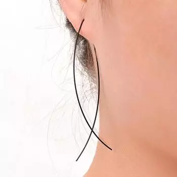 1 пара элегантных однотонных универсальных сережек в форме рыбы серебряный