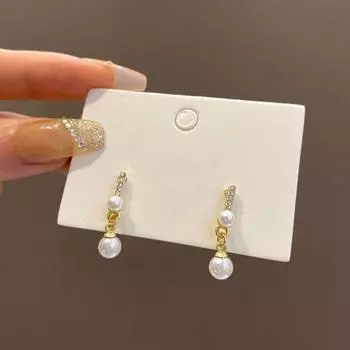 1 пара элегантных серег-капель со стразами и кисточками, женские серьги-гвоздики для пирсинга, подарок на день рождения золотистый